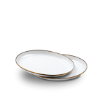 Grandes assiettes émaillées (2) - crème