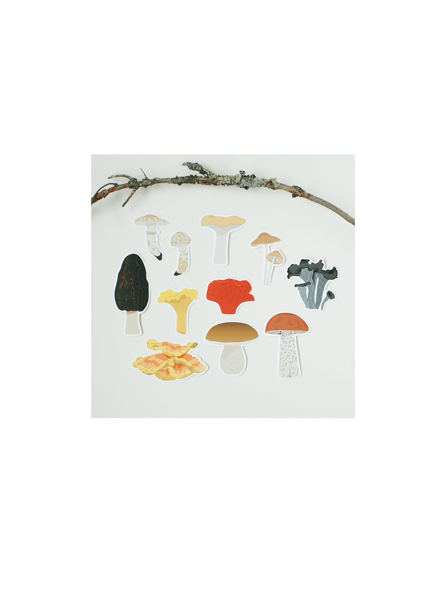 collant champignons_op Autocollants en vinyle réutilisables – 11 champignons