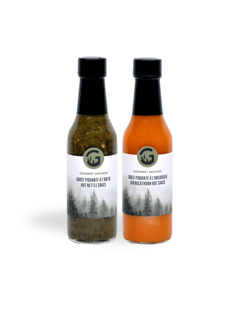Sauces piquantes à l’ortie et à l’argousier en bouteilles